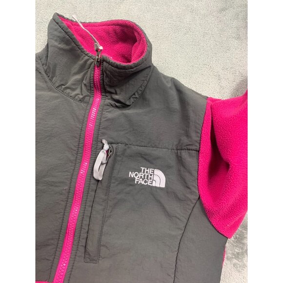 The North Face Jacket Women XS Pink Gray Denali Fleece Full Zip Outdoor Logo - Picture 8 of 11